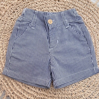Conj Camisa Polo e Short Xadrez Marinho